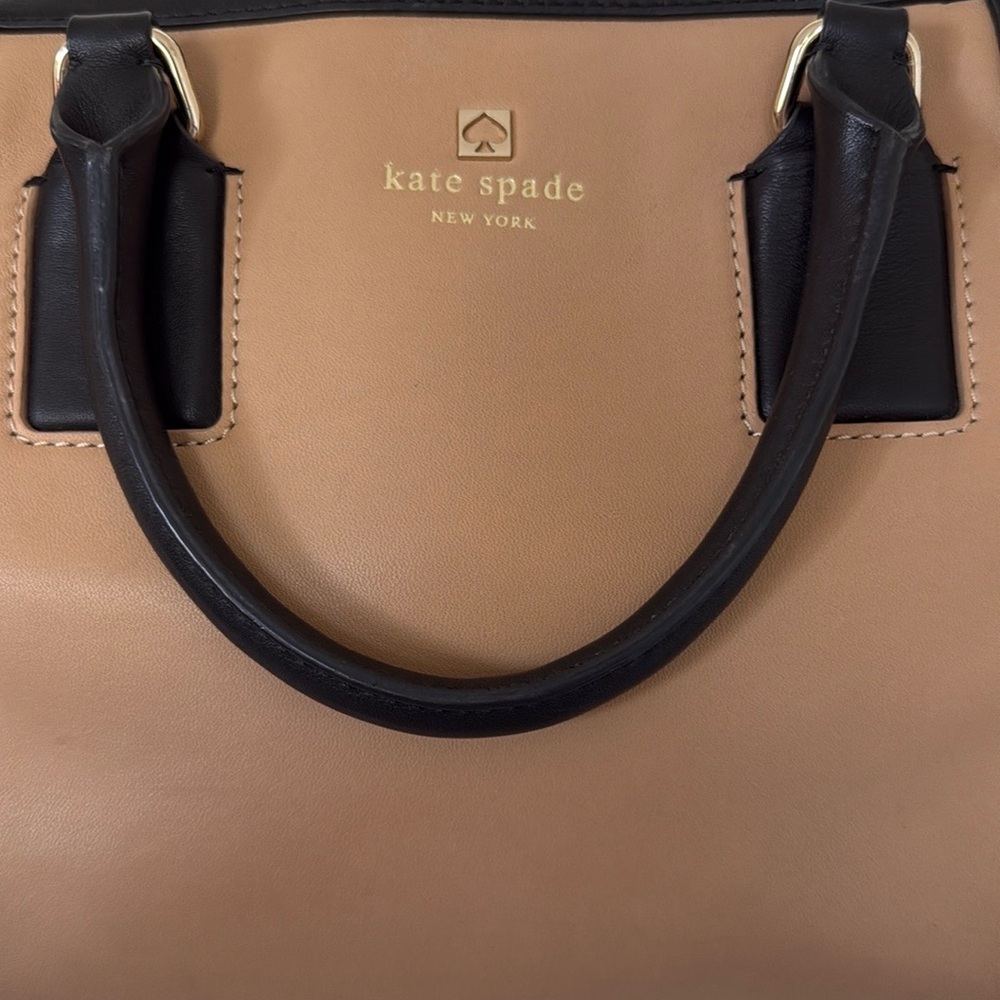 Kate Spade Tan and Black Satchel with Structured Design - Picture 2 of 9